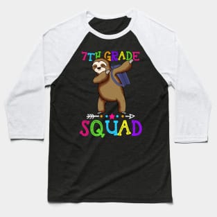 Sloth Team 7th Grade Squad Teacher Back To School Baseball T-Shirt